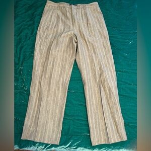 NWT Women's Tan 100% Linen Trousers